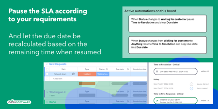 Pause the SLA according to your requirements and let the due date be recalculated based on the remaining time when resumed